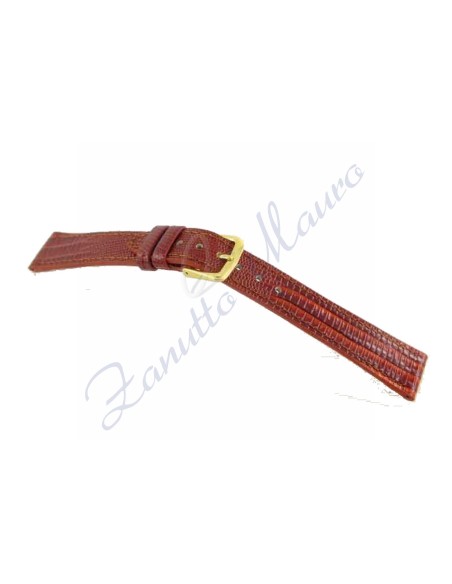 Cinturino stampa lucertola Calf JP004 colore marrone gold ansa 12