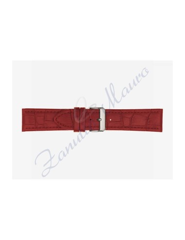 Shiny leather strap 643 crocodile print red loop mm 24