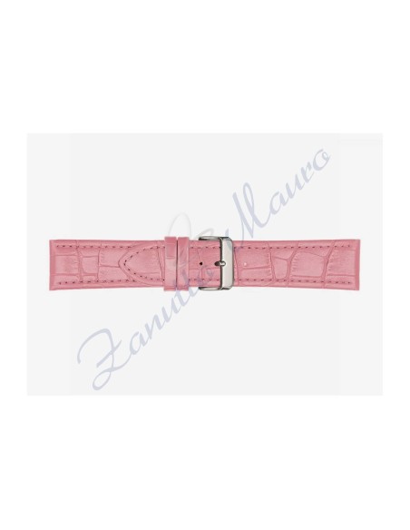 Cinturino 643 in pelle lucido stampa cocco rosa ansa mm 28
