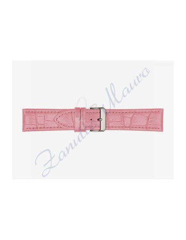 Polished leather strap 643 crocodile print pink loop mm 30
