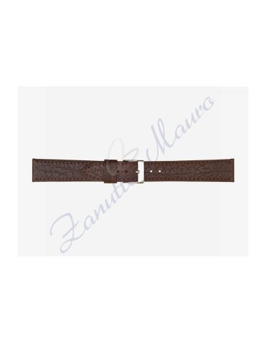 Semi-embossed leather strap 471 12x10 dark brown colour
