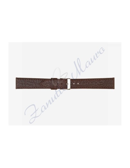 Semi-embossed leather strap 471 12x10 dark brown colour