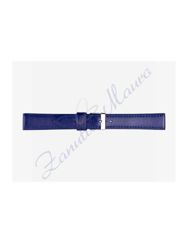 Semi-embossed leather strap 694 16x14 medium blue