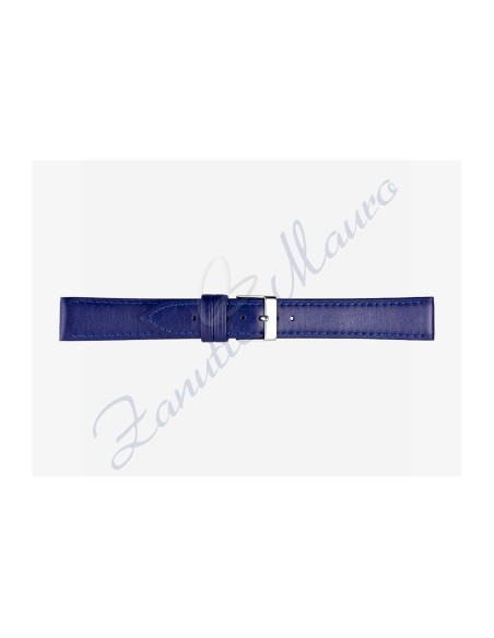 Semi-embossed leather strap 694 16x14 medium blue