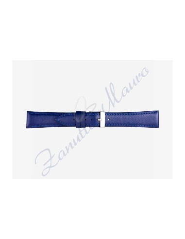 Saffiano print leather strap 597 14x12 dark blue