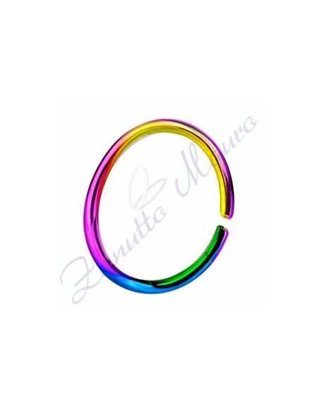 Anello Septun basic filo mm 0,6 diametro mm 10 in acciaio 361L rainbow