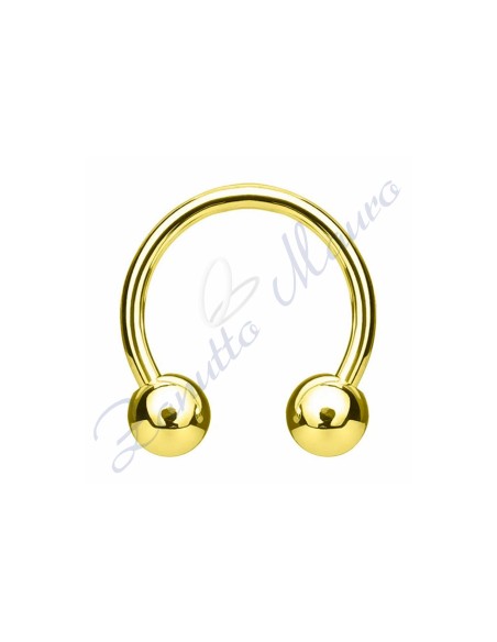 L'anneau de perles mesure 1,2x3x14 mm acier 361L plaqué or