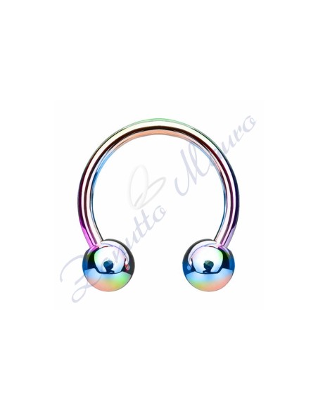 361L rainbow steel ring with balls measuring 1.2x3x8 mm