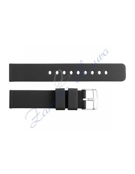 JD417 bracelet en silicone noir boucle en acier 14 mm