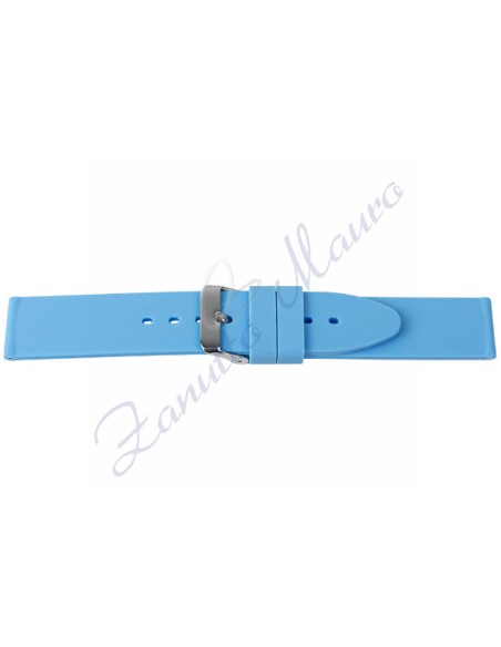 Silicone strap 387/QR soft touch mm 18 easy pin light blue colour