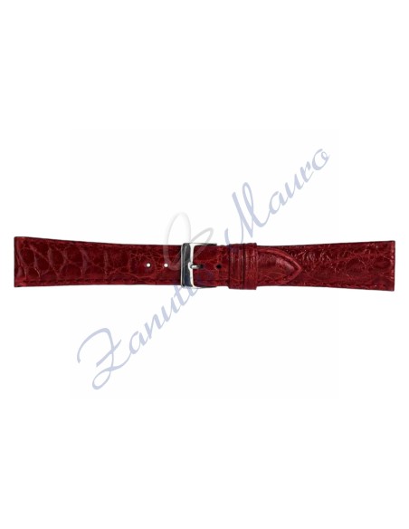 Genuine crocodile leather strap 602 mm 8x8 bordeaux colour